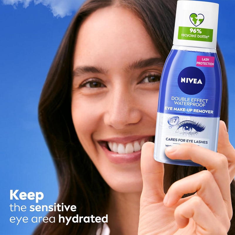 Nivea منظف مكياج العيون المقاوم للماء من نيفيا بتأثير مزدوج، حماية للرموش الحساسة، عبوة من 3 (125 مل لكل منها) - Image 3